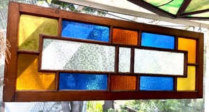 lot 45A image: Vintage Stained Glass Window