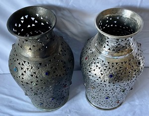 lot 433 image: Two Metal Vases