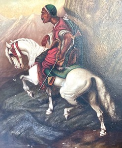 lot 434 image: Adolph Schreyer Reproduction Unframed Oil on Board Painting