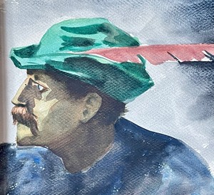 lot 71A image: Original Framed Watercolor Painting Signed N.C. Wyeth
