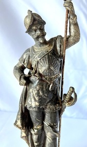 lot 64A image: Vintage Metal Solider Figurine with Staff