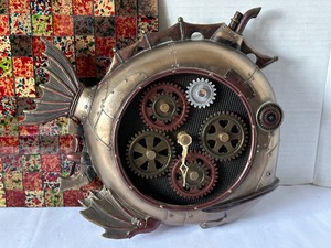lot 176 image: Decorative Steam Punk Style Clock and Mosaic Tile