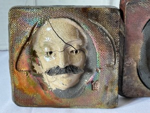 lot 177 image: Two Decorative Raku Style Pottery Tiles