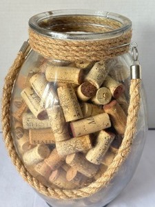 lot 185 image: Decorative Glass Jar Filled with Wine Corks