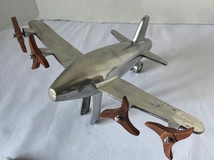 lot 188 image: Vintage Chrome and Metal Airplane