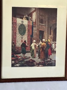 lot 189 image: Vintage Framed Middle East Carpet Auction Print