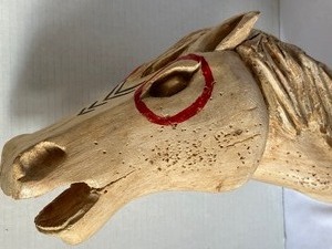 lot 192 image: Carved Wooden Horse Head