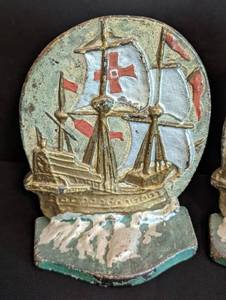 lot 81 image: Pair of Vintage Painted Iron Ship Bookends
