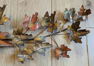 lot 113 image: Copper and Brass Leaf Wall Hanging
