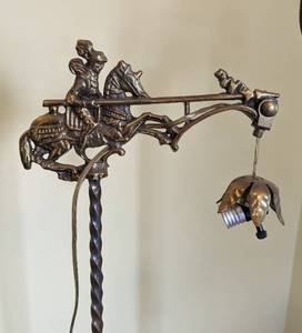 lot 116 image: Pair of Vintage Brass Bridge Lamps
