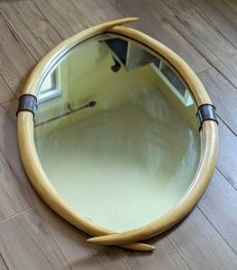 lot 117 image: Large Vintage Faux Tusk Wall Mirror