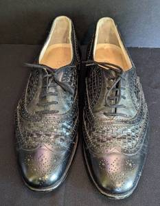 lot 124 image: Oleg Cassini Mens Woven Leather Oxfords