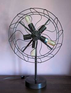 lot 207 image: Industrial Style Fan Table Lamp