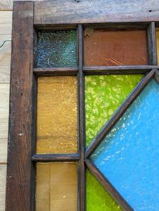 lot 212 image: Vintage Stained Glass Window Panel