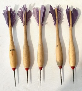lot 453 image: 5 Vintage Wooden Darts