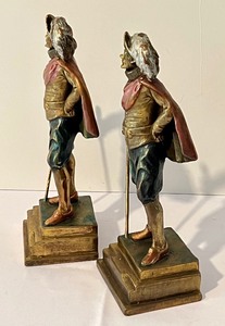 lot 30A image: Pair of Vintage Pompeian Bronze Pirate Figurine Bookends