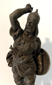 lot 456A image: Vintage Metal Spelter Warrior Figurine