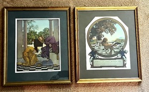lot 464A image: Maxfield Parish Print Buyenlarges Ursula The King and Mayfield Parish Print Name Plate