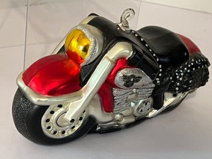 lot 450A image: Department 56 Hand Blown Motorcycle Ornament