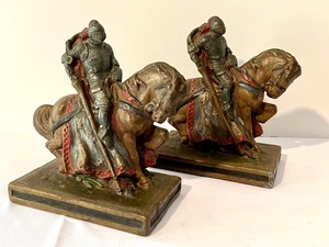 lot 451A image: Pair of Antique G.S. Allen Medieval Crusader Bookends