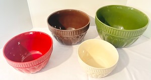 lot 314 image: Set of 4 Real Home Stonewear Bowls (Microwave and Dishwasher Safe)