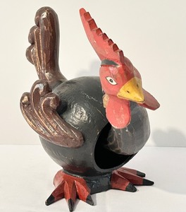 lot 304 image: Unique Wooden Rooster Bobble Head