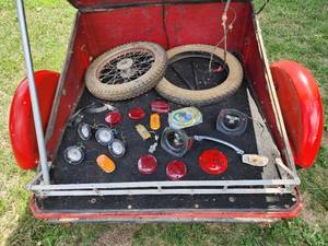 lot 12B image: Vintage Fiberglass Motorcycle  Golf Cart Trailer