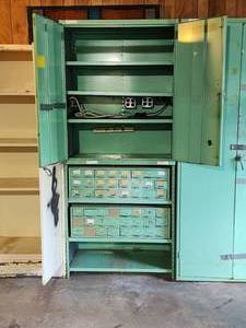 lot 317B image: Industrial Machinist Storge Bin Cabinet  Wall Unit