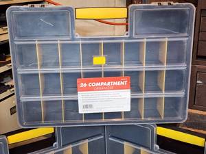 lot 338B image: (3) 26 Compartment Hardware Organizers