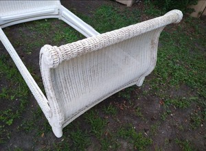 lot 130A image: Vintage White Wicker Bed Frame
