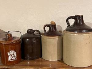 lot 53 image: Lot of 4 Clay Jugs
