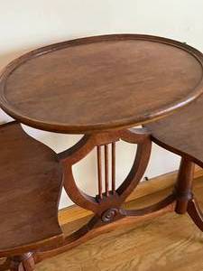 lot 65 image: Vintage Wood 2 level Table