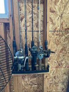 lot 81 image: Fishing Equipment Poles, Net & Tackle Box