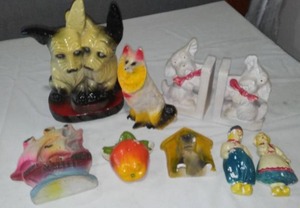 lot 258 image: Assortment of Chalkware Items.