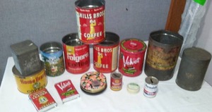 lot 262 image: Collectible Metal Cans.