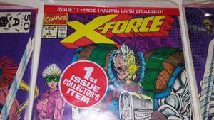 lot 316 image: X- Force no. 1 issue (8). New in factory wrap with 2 Marvel collector cards. -