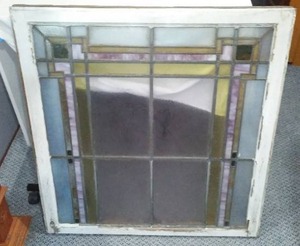 lot 333 image: Antique Stained-Glass window.