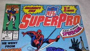 lot 407 image: Marvel, NFL Super Pro. No. 1 issue. Quantity 4.