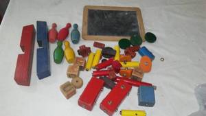 lot 220 image: Vintage wood toys.