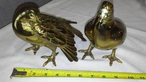 lot 452 image: Brass Quail, Doves, Partridge.