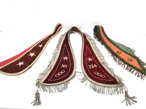 lot 67 image: Lot of 3 Antique Circa 1900 IOOF Oddfellows Ceremonial Collars