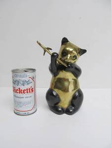 lot 181 image: Vintage Bronze or Brass Panda Bear Sculpture