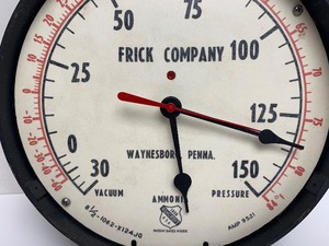 lot 199 image: LARGE Vintage Industrial Iron Gauge Clock