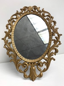 lot 198 image: Ornate Vintage 1950s Italian Brass Vanity Mirror