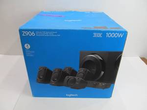 lot 100 image: Complete Working Logitech 1000W Model Z906 Surround Sound Stereo System