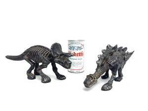 lot 183 image: 2 Cast Iron Dinosaur Skeletal Statues