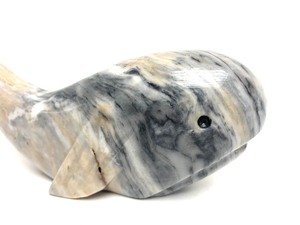 lot 185 image: Vintage Carved Genuine Stone Whale