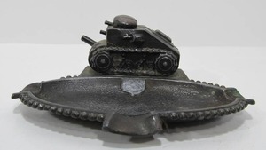 lot 153 image: Original WW1 era Heavy Iron US Tank Ashtray 