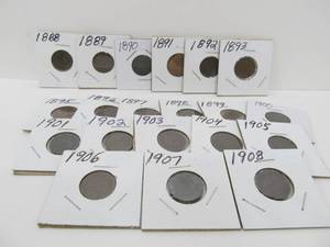 lot 129 image: Lot of 20 US Indian Head Pennies