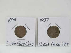 lot 131 image: 1857-58 US Flying Eagle Cents